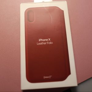 Apple iPhone X Leather Folio Case - Project Red